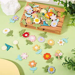 42 шт. 21 стиля цветочных компьютерных вышитых нашивок на ткани PATC-TA0001-27