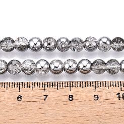 Гальванизированные нити стеклянных бусин с эффектом кракле EGLA-N014-6mm-03