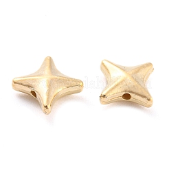 CCBプラスチックビーズ  スター  ゴールドカラー  9.5x9.5x3mm  穴：0.6mm&nbsp;CCB-K011-07G
