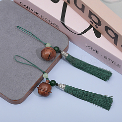 Деревянные колокольчики подвески украшения&nbsp;HJEW-WH0039-31