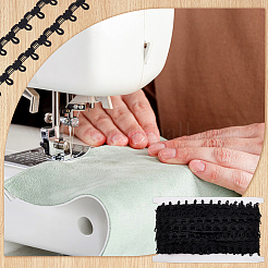 25 ярд полиэфирной эластичной ленты с петлями для пуговиц SRIB-WH0011-211B