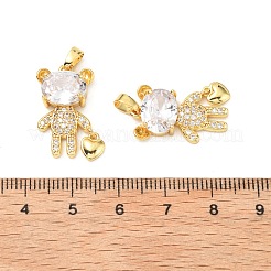 Pendentifs avec zircon cubiques à micro-pavés en laiton&nbsp;KK-G533-14G-01