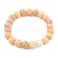 Женские эластичные браслеты из непрозрачного стекла толщиной 10 мм с кракелюрными бусинами&nbsp;BJEW-PH01823-11