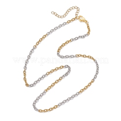 2 шт. 2-цветные двухцветные текстурированные цепочки из нержавеющей стали 304&nbsp;NJEW-JN05242