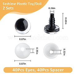 40 набор пластиковых кукольных глаз DIY-FH0006-69