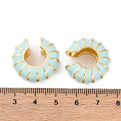 女性用真鍮カフピアス  エナメル  ゴールドカラー  淡いターコイズ  23.5x9mm&nbsp;EJEW-A115-01G-06