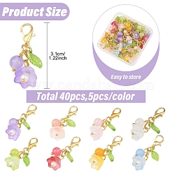 40 шт. 8 стиля подвески-цветы из натурального желтого нефрита&nbsp;HJEW-YW00156