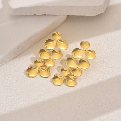 Boucles d'oreilles à tige en forme de feuille en laiton vintage&nbsp;QA7919