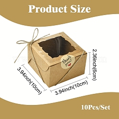 10 шт. квадратная коробка для выпечки&nbsp;CON-YW0001-95A