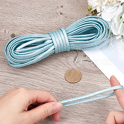 10m 折りたたみグリッター PU レザーコード  フラット  アクア  5x2mm  約10.94ヤード（10m）/セット&nbsp;OCOR-GF0004-11G