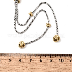 Zweifarbige Lariat-Halsketten aus 316L-Chirurgenstahl mit Mikropavé-Fassung aus klaren Zirkonia&nbsp;NJEW-D297-01GP