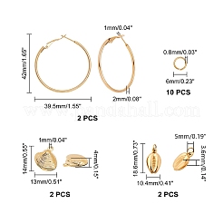 Kits para hacer aretes de aro de acero inoxidable 304&nbsp;STAS-UN0009-16G