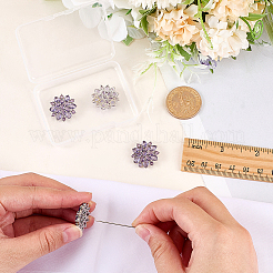 4 bouton en laiton micro pavé de zircone cubique&nbsp;DIY-FG0007-82A