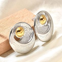 Двухцветные серьги-гвоздики из нержавеющей стали 304&nbsp;EJEW-F355-02GP-01