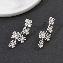 Ohrstecker aus Messing mit Mikropavé-Zirkonia für Damen&nbsp;EJEW-A167-24P