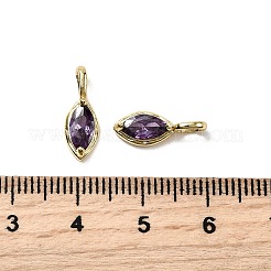 Подвески из латуни с микропаве из кубических цирконий в форме конского глаза KK-C134-17A