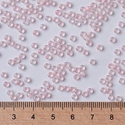 MIYUKIラウンドロカイユビーズ  日本製シードビーズ  （rr203)ピンク裏地クリスタル  8/0  3mm  穴：1mm  約2111~2277個/50g&nbsp;SEED-X0055-RR0203