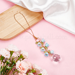 Подвесные украшения для автомобиля из стекла и смолы в виде ландышей&nbsp;HJEW-DR00053