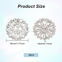 2шт украшения для обуви из сплава со стразами AJEW-FG0003-72A