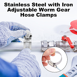 20 шт. 201 нержавеющая сталь с железными регулируемыми червячными хомутами для шланга&nbsp;STAS-UN0060-93A