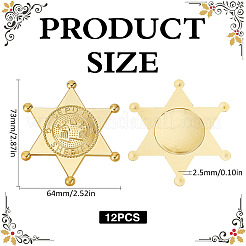 12 шт. пластиковых кабошонов в форме гексаграммы&nbsp;AJEW-MA0001-18G
