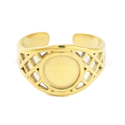Bagues ouvertes en acier inoxydable 304 plaqué or 18 carat pour femmes&nbsp;LS-RJEW-B061-01G-03