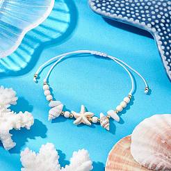 Bracciali regolabili con perline intrecciate per donna&nbsp;BJEW-JB11164-02