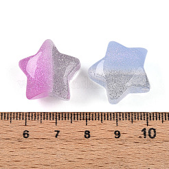 Двухцветные прозрачные смоляные бусины RESI-N042-03A