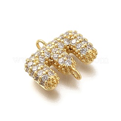 Messing Micro Pave Buchstabenglieder mit Zirkonia&nbsp;X-KK-I717-04E