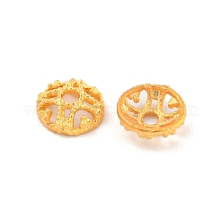 925スターリングシルバービーズコーン  中空の花  18KGP本金メッキ  4.5x4.5x1.5mm  穴：1mm&nbsp;LS-STER-U002-01G