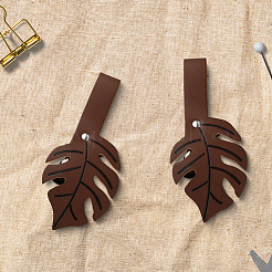 2 шт. зажимы для кардигана из искусственной кожи с листьями&nbsp;JEWB-CL0001-01B