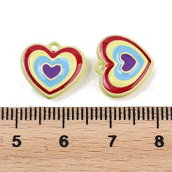 合金エナメルチャーム  ハートチャーム  きいろ  12.5x14x5mm  穴：1.2mm&nbsp;ENAM-K086-03C