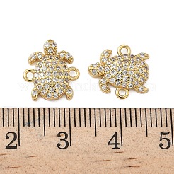 Подвески-коннекторы с морскими животными из латуни с микропаве из прозрачного кубического циркония&nbsp;KK-P325-02G