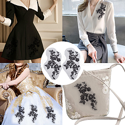 Цветочная вышивка полиэстером пришить аппликации&nbsp;PATC-WH0012-32A