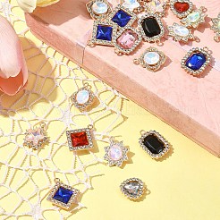 24 шт. 6-х стилевые подвески из сплава стекла&nbsp;FIND-FS0003-20