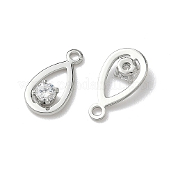 Подвески-слезинки из латунного микропаве из кубического циркония&nbsp;KK-Z136-02P