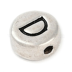 925 flache runde Sterlingsilberperlen mit Buchstaben&nbsp;LS-STER-G044-01AS-D