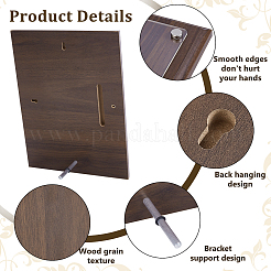 Черный орех прямой край декоративный блистерный процесс медаль основание с акриловой панелью для крепления мебели WOOD-WH0137-002