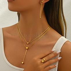 Комплекты из двухслойных круглых ожерелий LQ8185