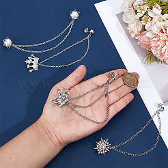 4 шт. 4 стиля брошь в виде короны и звезды со стразами&nbsp;JEWB-OC0001-10