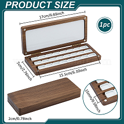 Деревянная магнитная коробка для красок с откидной крышкой&nbsp;AJEW-WH0348-685