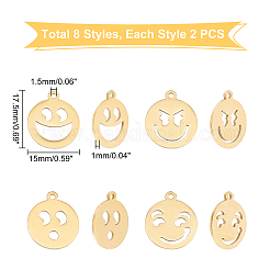 16 шт. 8 стиля ионного покрытия (IP) 201 подвески из нержавеющей стали&nbsp;STAS-DC0006-10