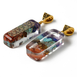 Прямоугольник из эпоксидной смолы большие подвески&nbsp;G-R478-18B