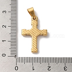 PVD真空メッキ304ステンレスペンダント  クロスチャーム  宗教  ゴールドカラー  24.5x16x3mm  穴：7x3.5mm&nbsp;STAS-L081-040G-01