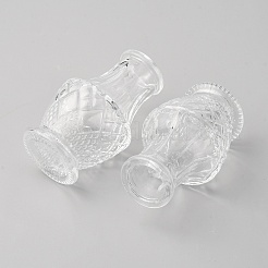 ミニガラス花瓶  ホームオフィスの卓上装飾用  菱形  透明  50x82.5mm  内径：21mm&nbsp;AJEW-WH0609-381C