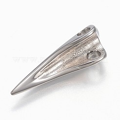 変色しにくい304ステンレススチールペンダント  牙  ステンレス鋼色  29x8x9mm  穴：3.5mm&nbsp;STAS-E433-16B-P