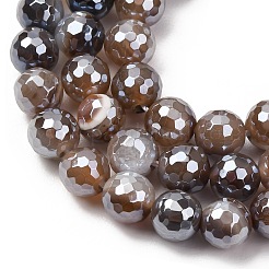 Chapelets de perles en agate naturelle électrolytique&nbsp;G-B191-A07-8mm-12