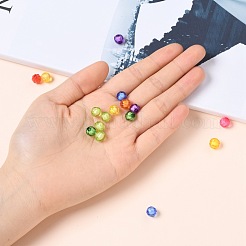 透明なアクリルビーズ  二層ビーズ  ラウンド  カボチャ  ミックスカラー  8mm  穴：2mm&nbsp;X-TACR-S089-8mm-M