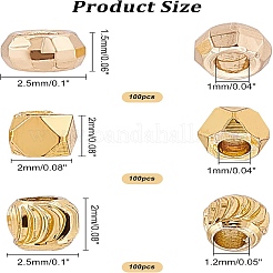 300шт 3 стильные латунные бусины KK-FH0004-03