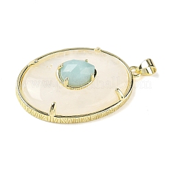 Подвески из натурального кварцевого кристалла и цветочного амазонита&nbsp;G-P599-05G-01